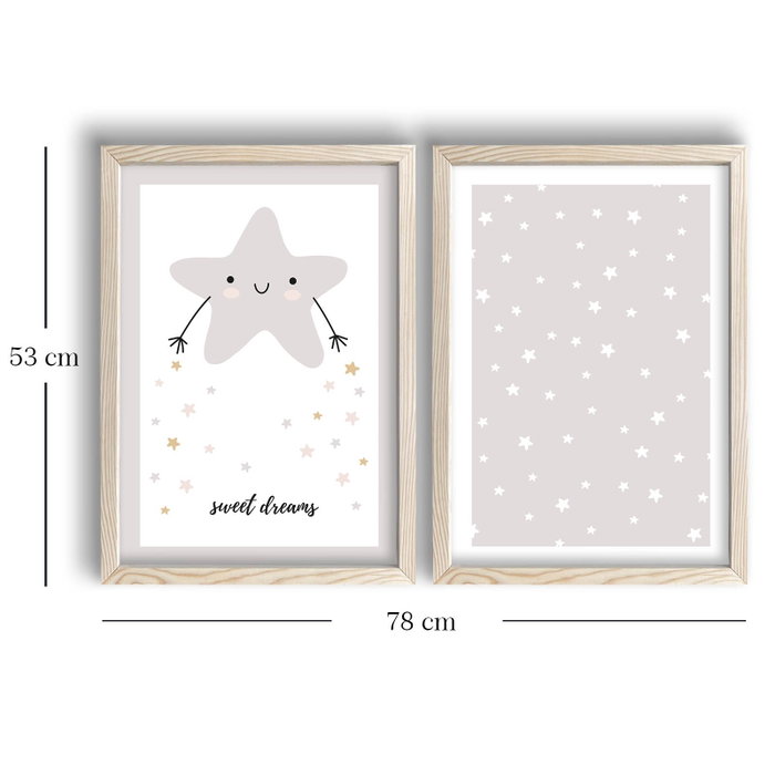 Wallity Cuadro Decorativo Enmarcado en MDF (2 piezas) 53 x 78 cm